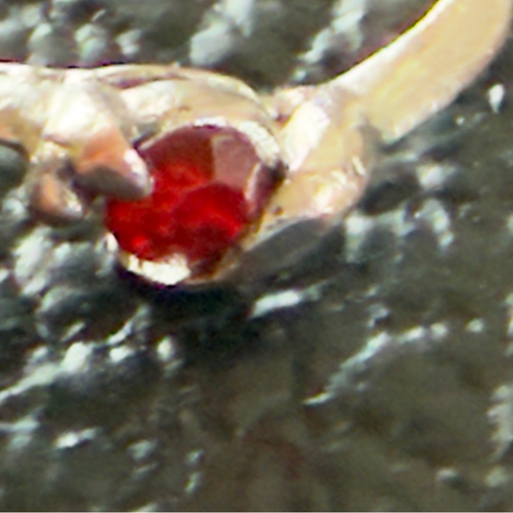 Source Unknown Silver Ring With Red Stone - image 2
